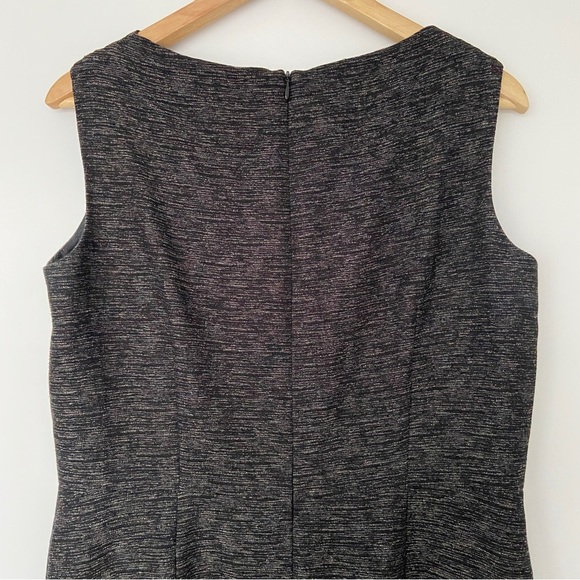 DAVID MEISTER BLACK/GREY TEXTURED AND LINED SHEATH DRESS, PRINCESS SEAMS, SZ 14 - Picture 5 of 12